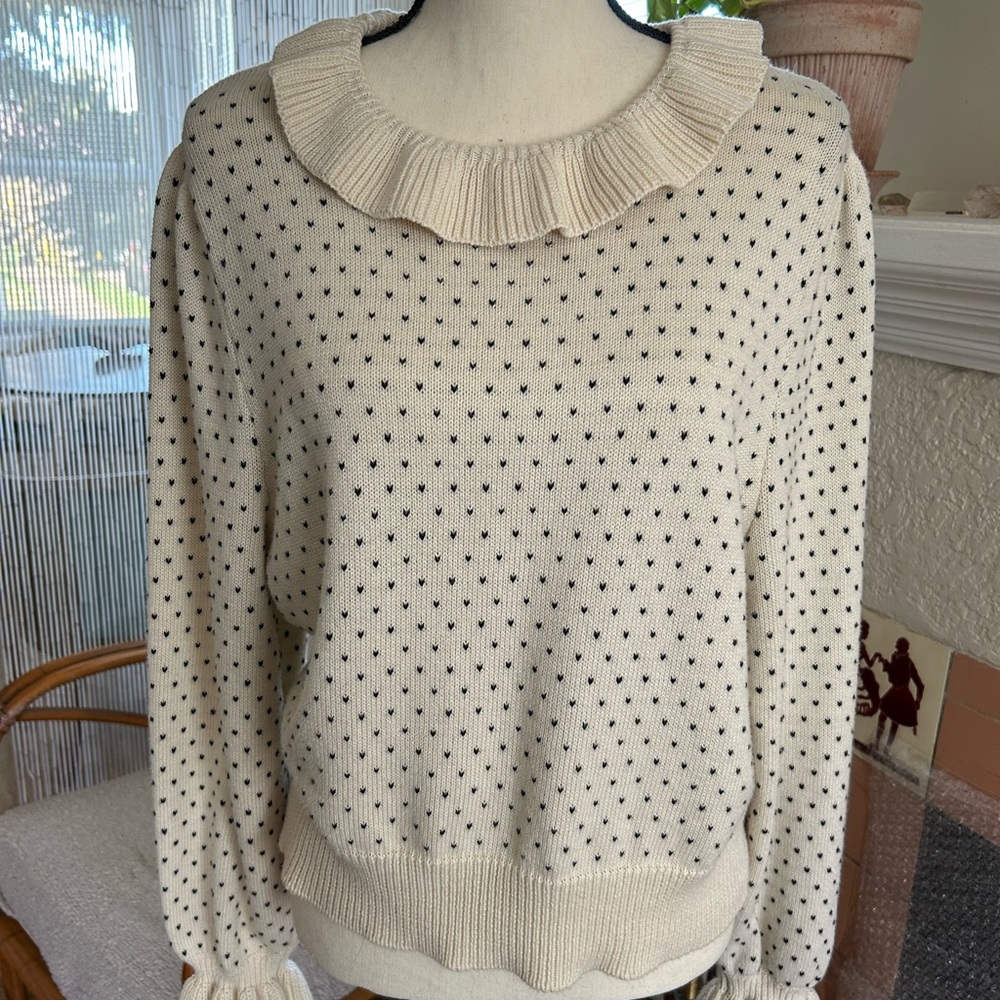 Cream Polka Dot Sweater